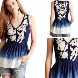 Floreat by Anthropologie peplum embroidered top